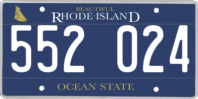 RI license plate 552024