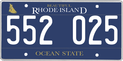 RI license plate 552025