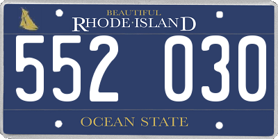 RI license plate 552030