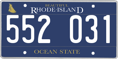RI license plate 552031