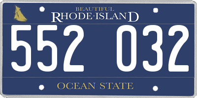RI license plate 552032