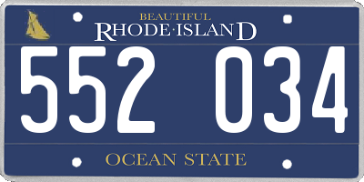 RI license plate 552034