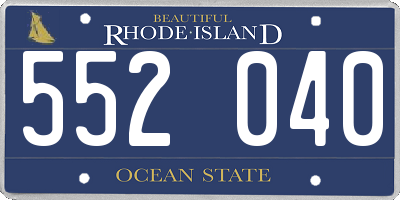 RI license plate 552040