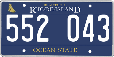 RI license plate 552043