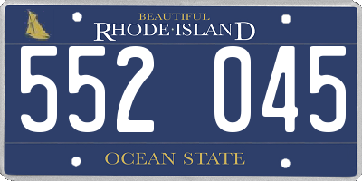 RI license plate 552045