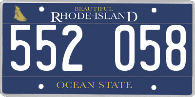 RI license plate 552058