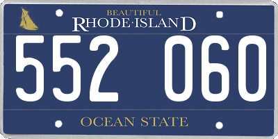 RI license plate 552060