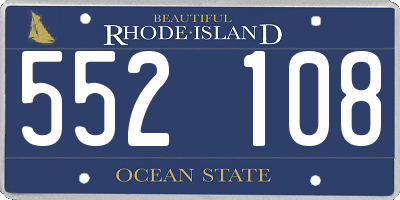 RI license plate 552108