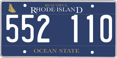 RI license plate 552110