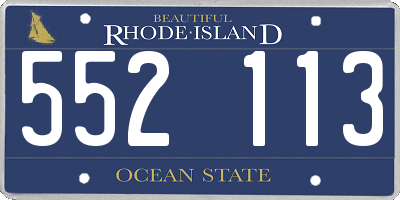 RI license plate 552113