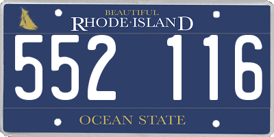 RI license plate 552116