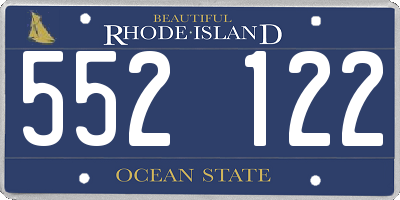 RI license plate 552122