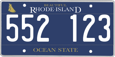 RI license plate 552123