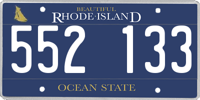 RI license plate 552133