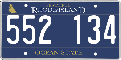 RI license plate 552134