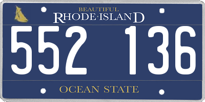 RI license plate 552136