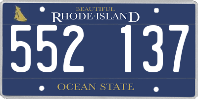 RI license plate 552137
