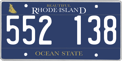 RI license plate 552138