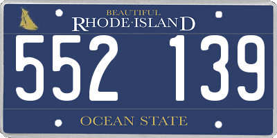 RI license plate 552139