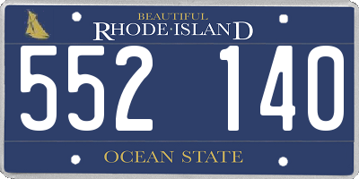 RI license plate 552140