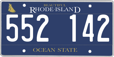 RI license plate 552142