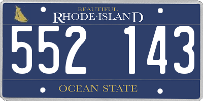 RI license plate 552143