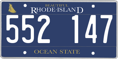 RI license plate 552147
