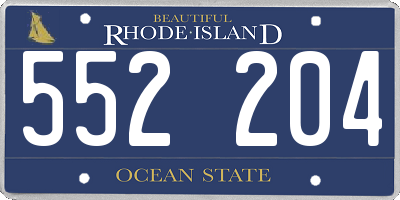 RI license plate 552204