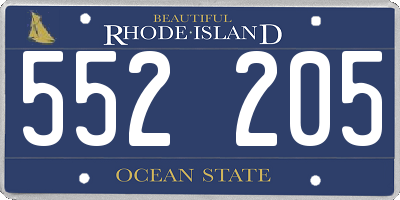 RI license plate 552205