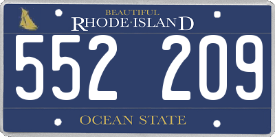 RI license plate 552209