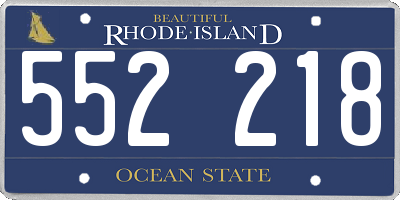 RI license plate 552218
