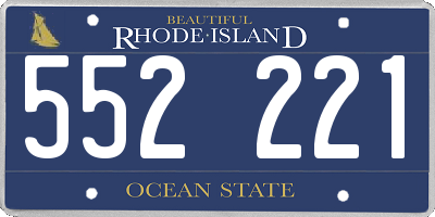 RI license plate 552221
