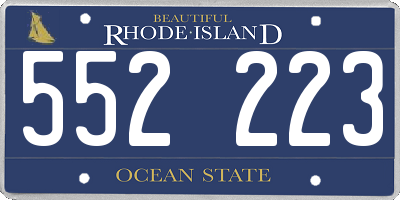 RI license plate 552223