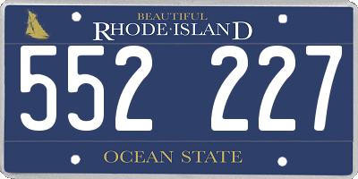 RI license plate 552227