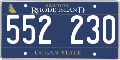 RI license plate 552230