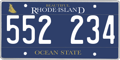 RI license plate 552234