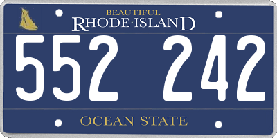 RI license plate 552242