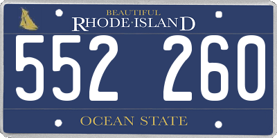 RI license plate 552260