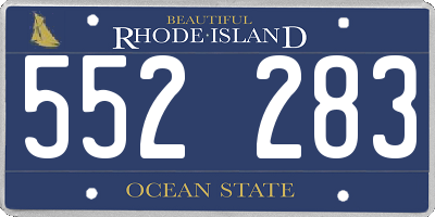 RI license plate 552283