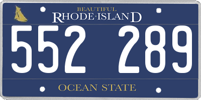 RI license plate 552289