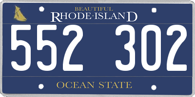 RI license plate 552302