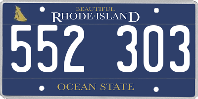 RI license plate 552303