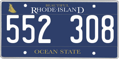 RI license plate 552308