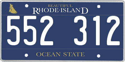 RI license plate 552312
