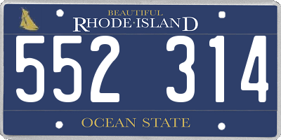 RI license plate 552314