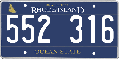 RI license plate 552316
