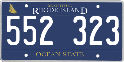 RI license plate 552323