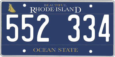 RI license plate 552334
