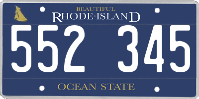 RI license plate 552345