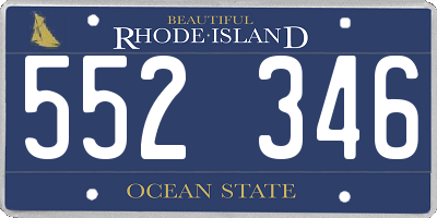 RI license plate 552346